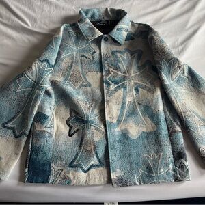 Rebels Blue and White Textured Jacket